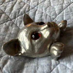 Silver C. Ross 1976  belt buckle with amber Eyes Rare 1976 Christopher Ross Brass Eagle Belt Buckle – Amber  main image 4